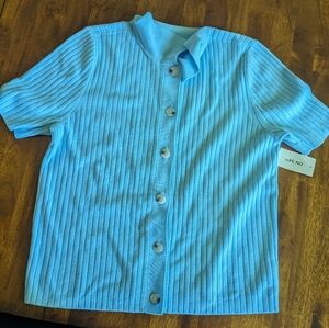 On 34th Women's Short-Sleeve Ribbed Polo Sweater